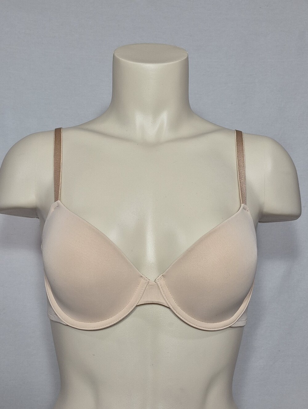 34B Auden‎ Demi Coverage Lightly Lined T-Shirt Underwire Bra Beige NWT